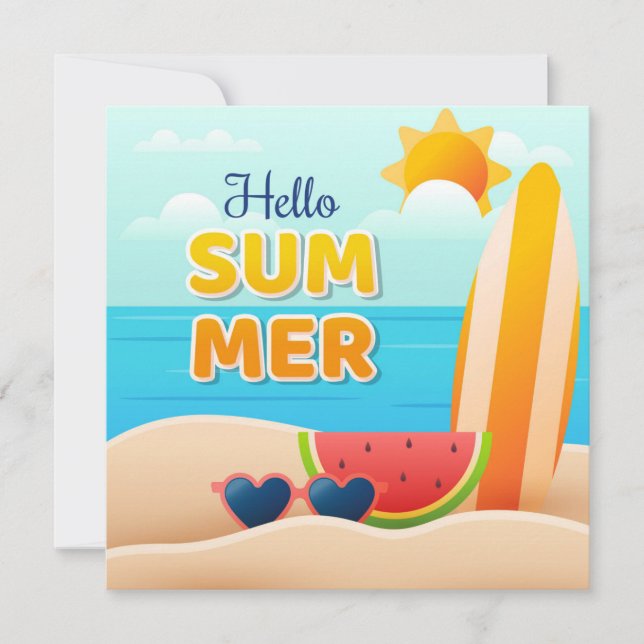 Carte Beach Days Hello Summer Grey Card (Devant)