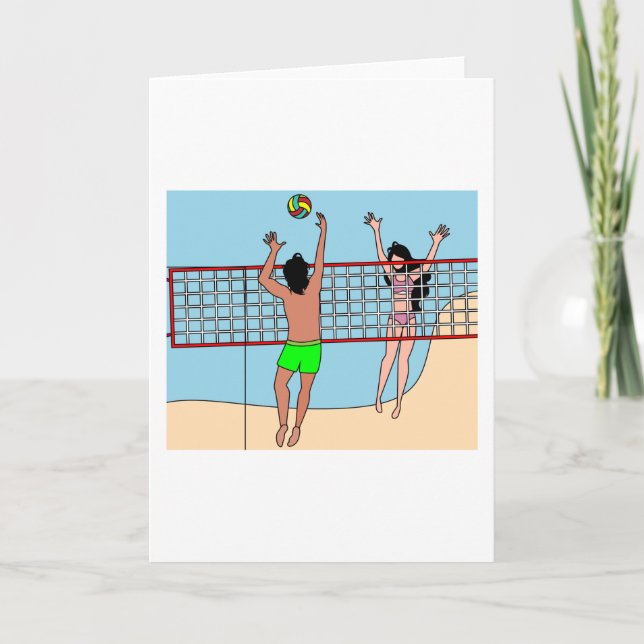 Carte Beach Volley-Ball Sur La Plage (Devant)