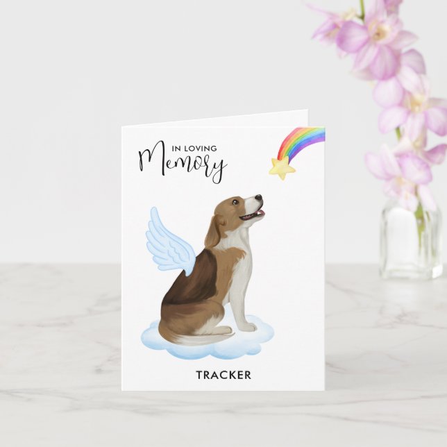 Carte Beagle Ange Chien Mémorial Sympathie Animal Perte (Orchidée)