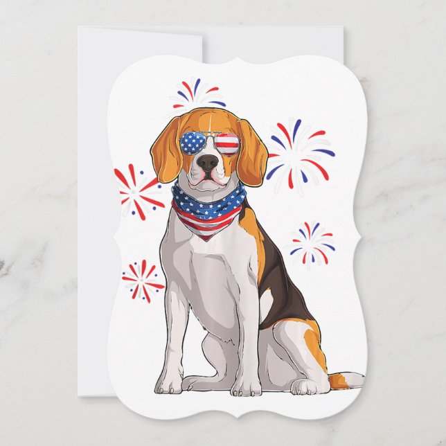 Carte beagle chien américain drapeau américain beagle am (Devant)