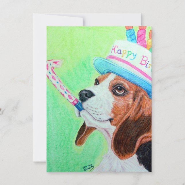 Carte Beagle d'anniversaire (Devant)