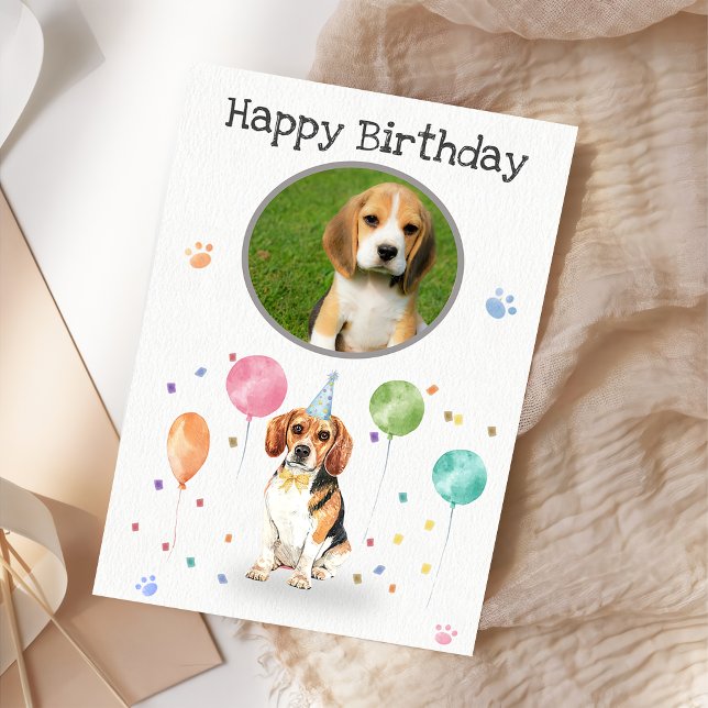 Carte Beagle de fête d'anniversaire Lets Chien Animal Ca (Créateur téléchargé)