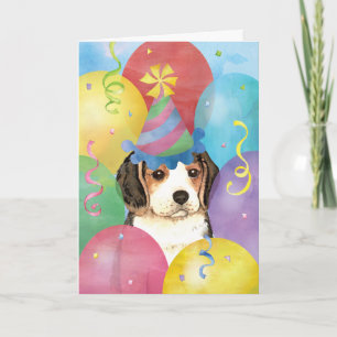 Carte Beagle des ballons d'anniversaire