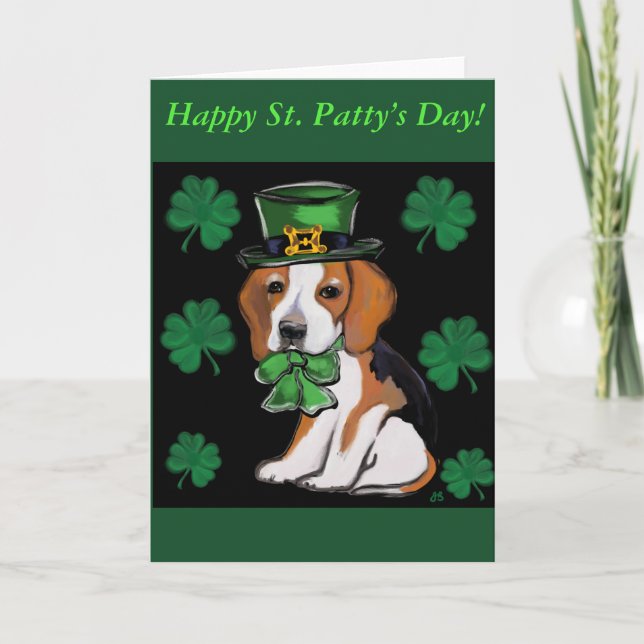 Carte Beagle Dog St. Patty (Devant)