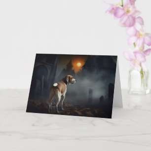 Carte Beagle Halloween effrayant
