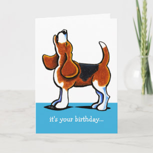 Carte Beagle Howling Funny Anniversaire