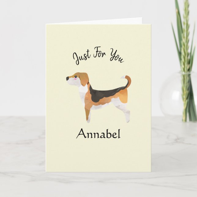 Carte Beagle personnalisé super mignon (Devant)