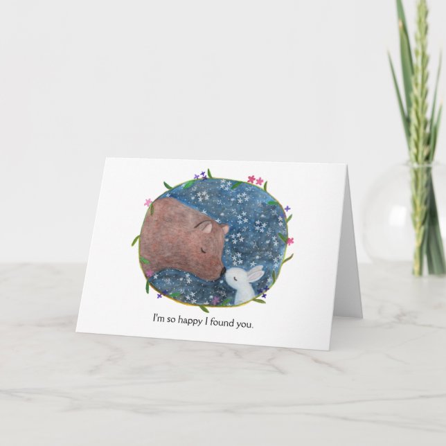 Carte Bear Bunny Romantic Je t'aime Saint Valentin (Devant)