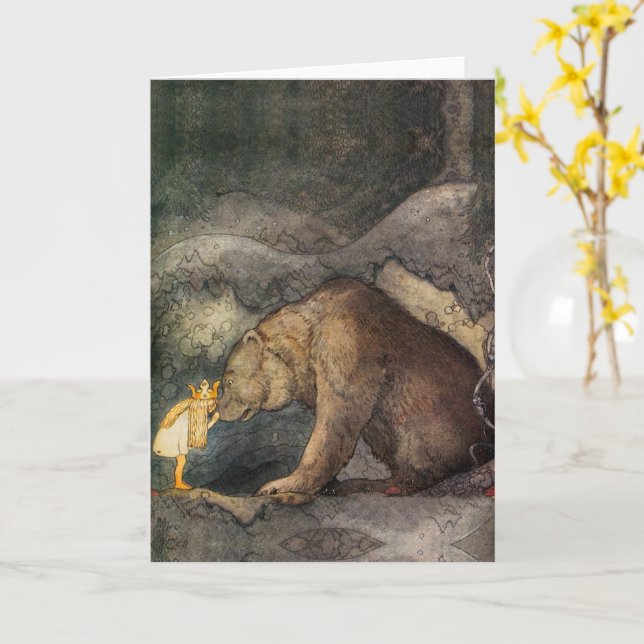 Carte Bear Kiss (Fleur jaune)