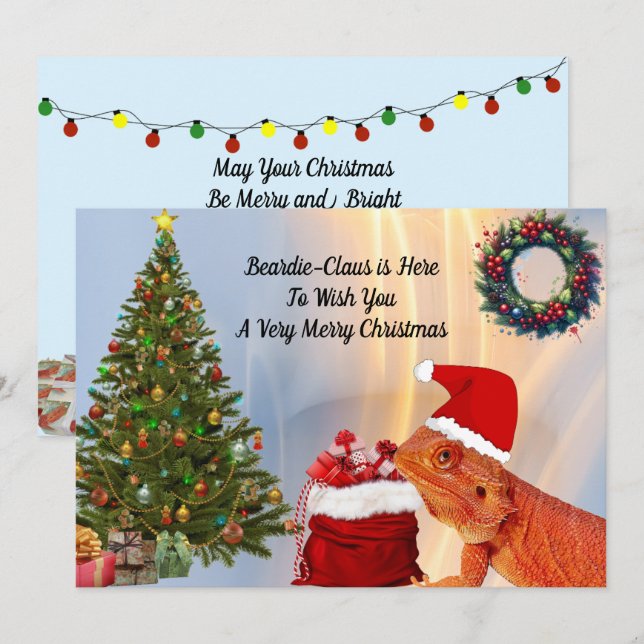 Carte Beardie-Claus - Beardie Dragon (Devant / Derrière)