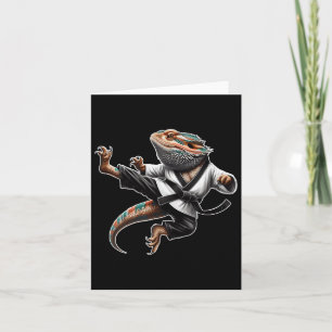 Carte Bearé Dragon Flying Kick Pose Karate Samurai Nin
