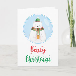 Carte Béary Christmas Cuisine Animal Funny Pun d'ours po