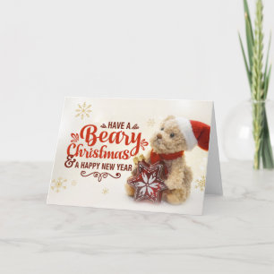 Carte Beary Christmas Holiday Bear Christmas Card Art