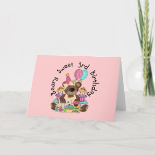 Carte Beary Sweet 3e Anniversaire Tshirts et cadeaux