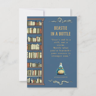 Carte Beastie dans un Signet de bouteille