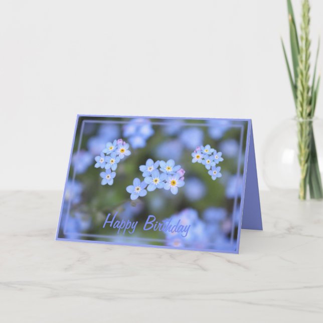 Carte Beau anniversaire de l'oubli-moi-pas de fleurs (Devant)