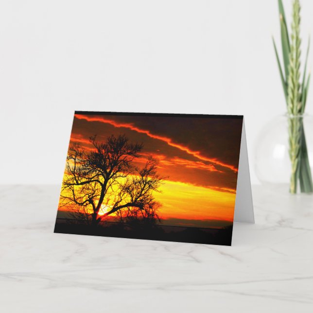 Carte Beau Anniversaire Du lever Au coucher Du Soleil (Devant)
