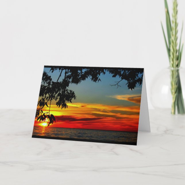 Carte Beau Anniversaire Du lever Au coucher Du Soleil (Devant)