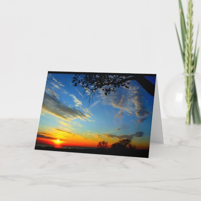 Carte Beau Anniversaire Du lever Au coucher Du Soleil (Devant)