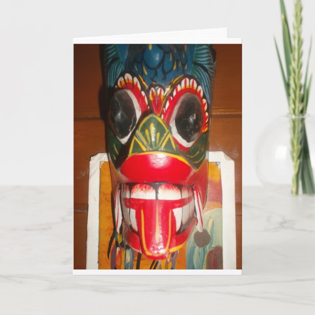 Carte Beau art traditionnel sri-lankais de masques de fe (Devant)