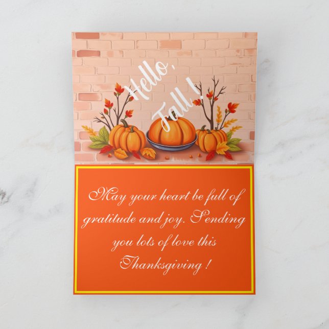 Carte Beau Bon thanksgiving populaire Automne (Intérieur)