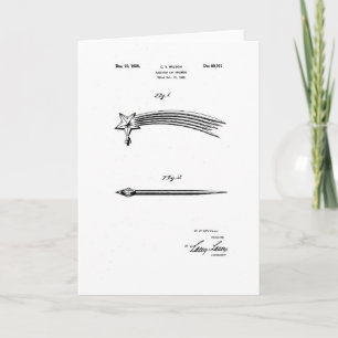Carte Beau brevet de design, d'une étoile filante.