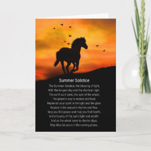 Carte Beau Cheval et Poème Solstice d'Été