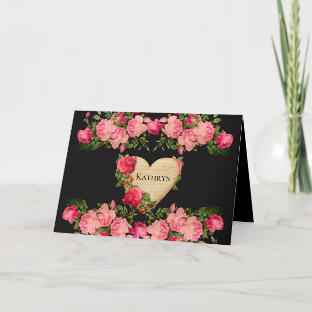 Carte Beau Coeur Personnalisé (Devant)