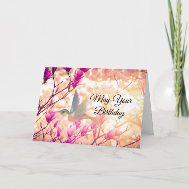 Carte Beau Colibri Joyeux Anniversaire (Devant)