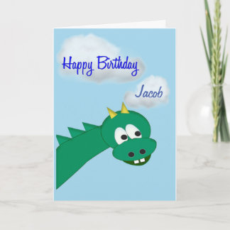 Carte Beau Dragon d'Anniversaire, Nom Personnalisé