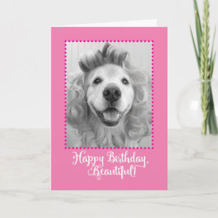 Carte Beau Golden Retriever Avec Curlers Anniversaire