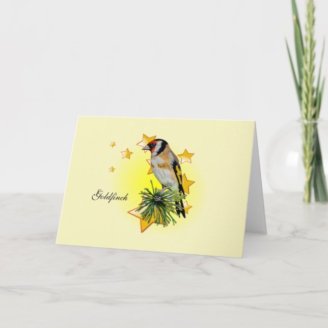 Carte Beau Goldfinch Dessin est une étoile (Devant)