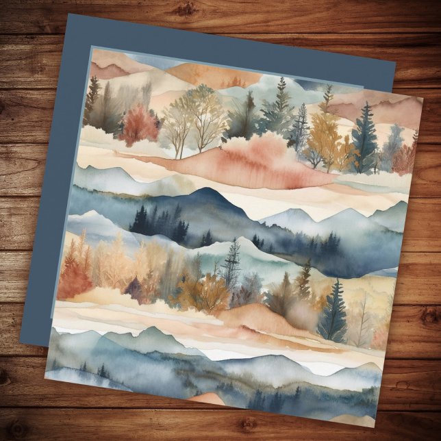 Carte Beau Merci Aquarelle Paysage (Créateur téléchargé)