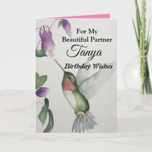 Carte Beau partenaire Joyeux Anniversaire Sweet Hummingb