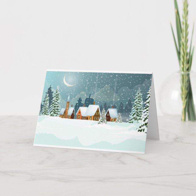 Carte Beau paysage hivernal neige (Devant)