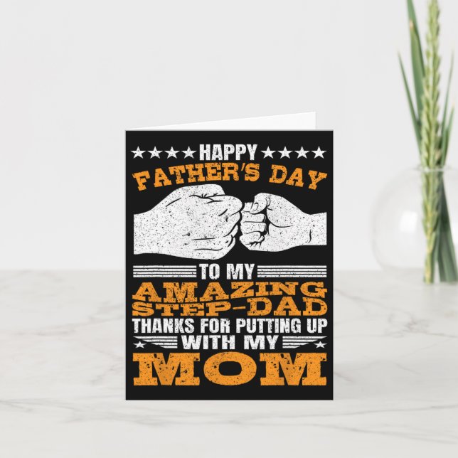 Carte Beau-père Merci de supporter ma mère Fête des père (Devant)