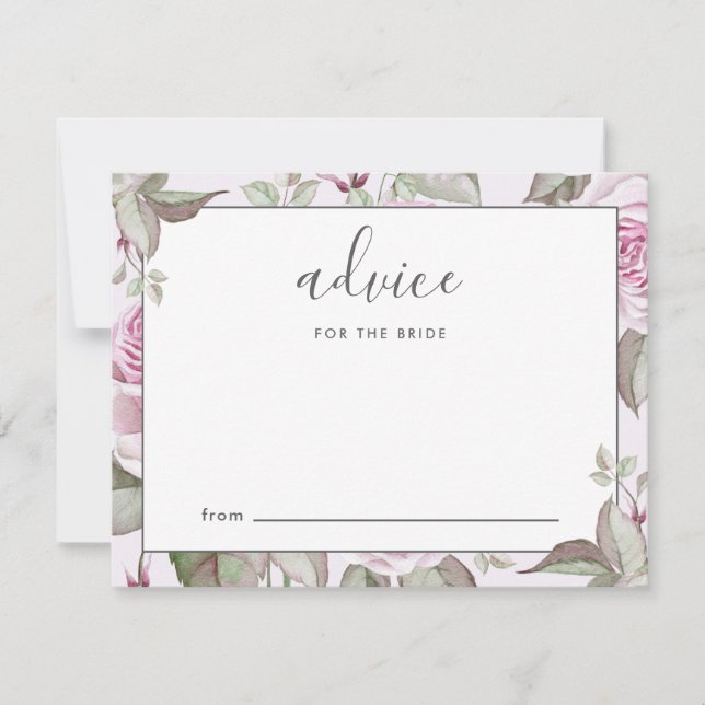 Carte Beau Roses pourpres conseil pour la mariée (Devant)