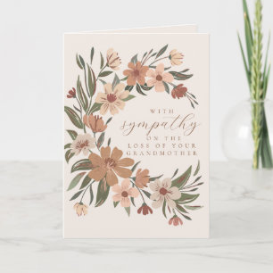 Carte Beau spray fleuri Sympathy Perte de grand-mère