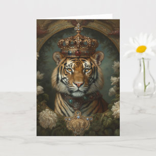 Carte Beau tigre dans une couronne toutes les occasions