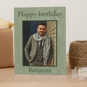 Carte Beau vert heureux anniversaire mon mari photo