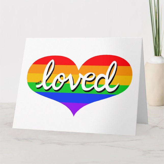 Carte Beaucoup aimé - Adoré - Coeur d'amour arc-en-ciel (Devant)