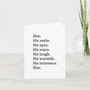 CARTE BEAUCOUP DE CHOSES QUE J'AIME SUR *LUI* NOTRE 1ER 