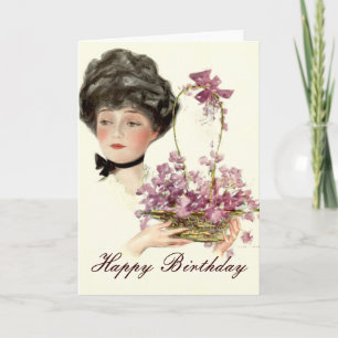 Carte Beauté aux fleurs Joyeux anniversaire