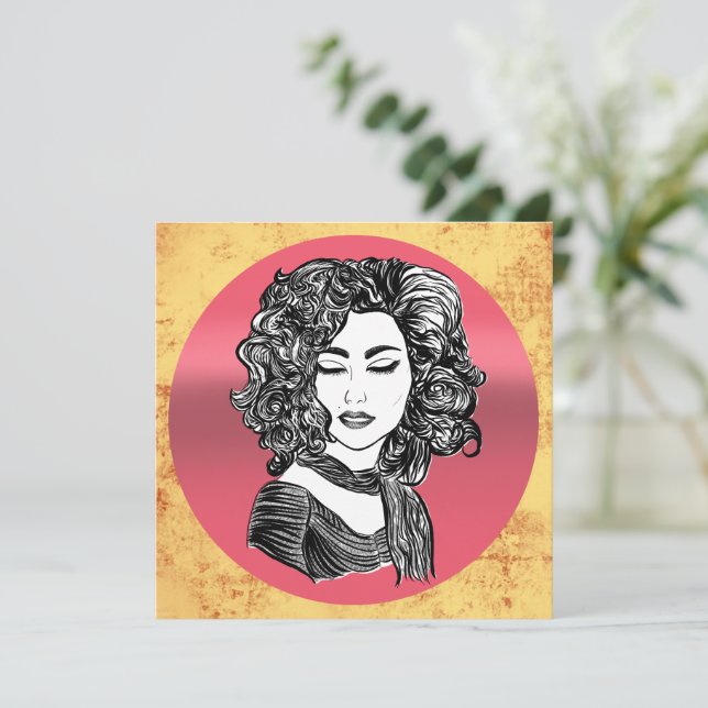 Carte Beauté cheveux bouclés (Debout devant)