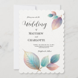 Carte Beauté Ethérée Soft Tone Whimsical Feuilles Pastel