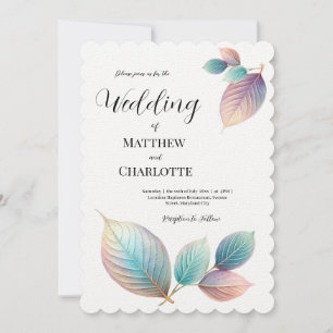 Carte Beauté Ethérée Soft Tone Whimsical Feuilles Pastel