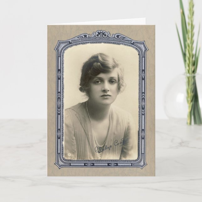 Carte Beauté Vintage, Vœux d'anniversaire (Devant)
