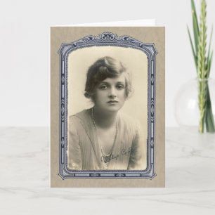 Carte Beauté vintage, voeux d'anniversaire