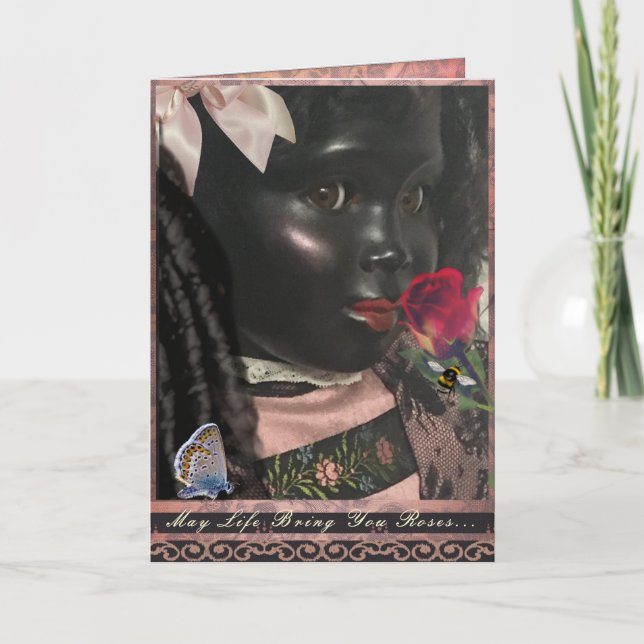 Carte Beautiful African Child Doll Greeting Card (Devant)