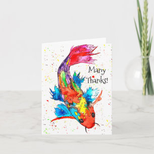 Carte Beautiful and Colorful Koi Fish Greeting